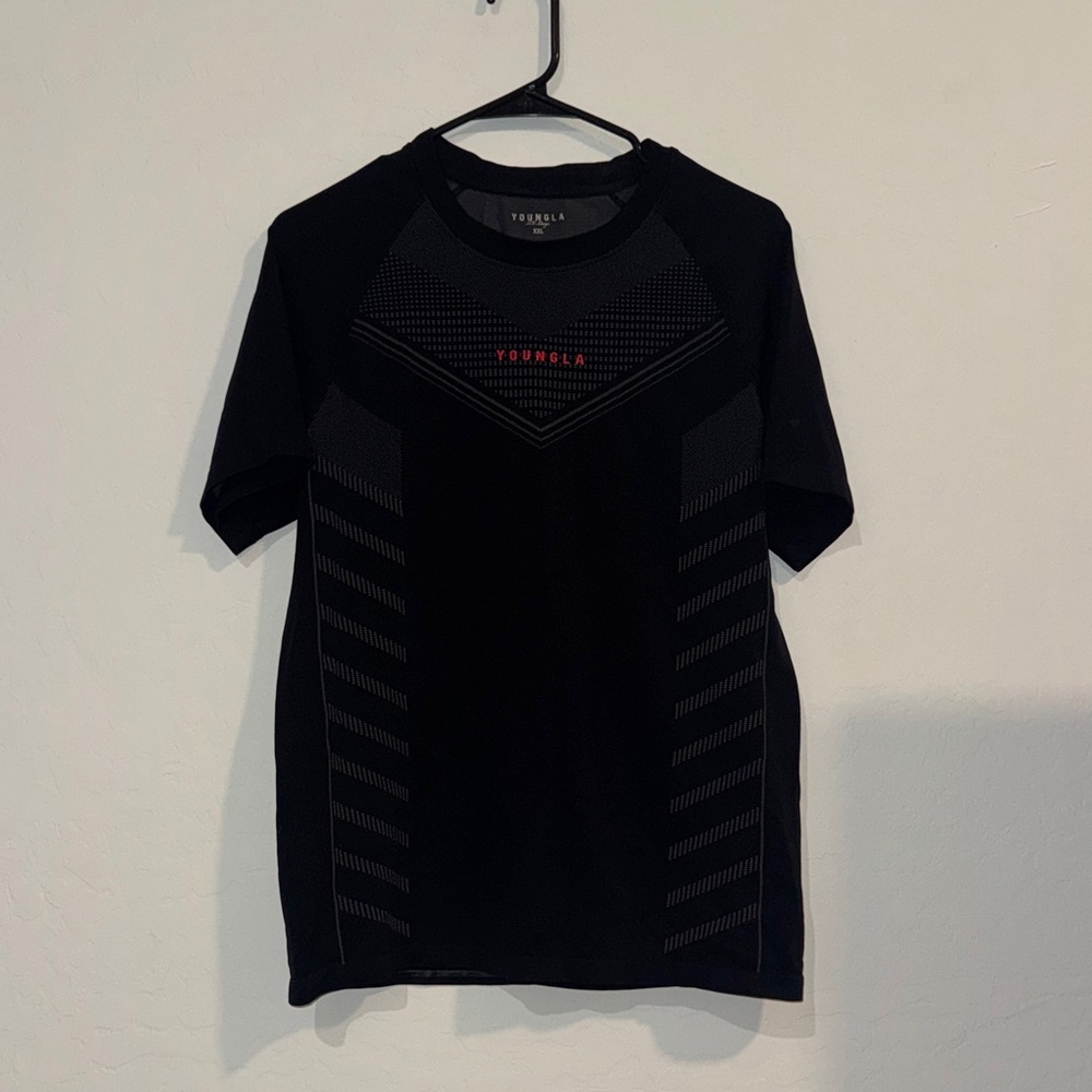 YoungLA Charcoal and Black Crew Neck Tee